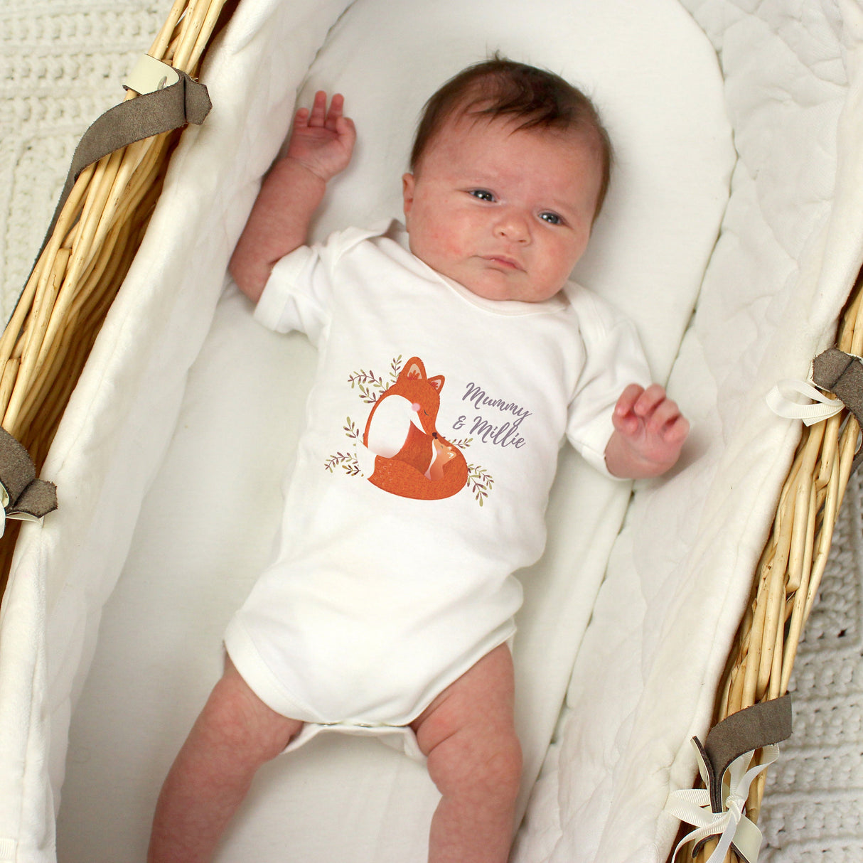 Personalised Mummy and Me Fox 0-3 Months Baby Vest: 1 - Baby Clothing By Gift Moments