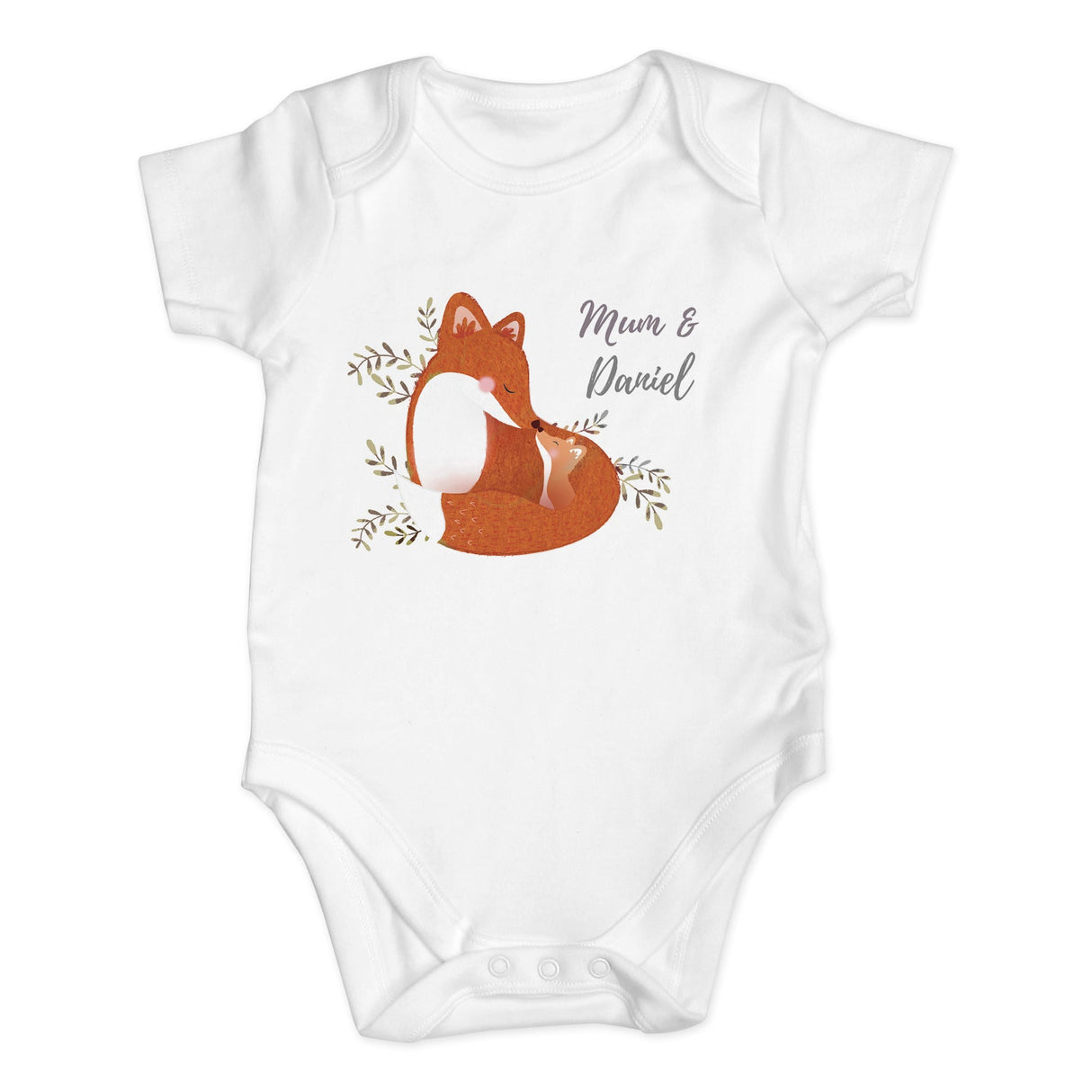 Personalised Mummy and Me Fox 0-3 Months Baby Vest: 2 - Baby Clothing By Gift Moments