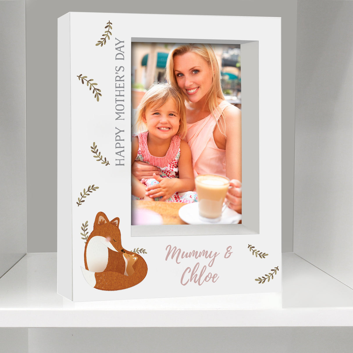 Personalised Mummy and Me Fox 5x7 Box Photo Frame: 3 - Photo Frames By Gift Moments