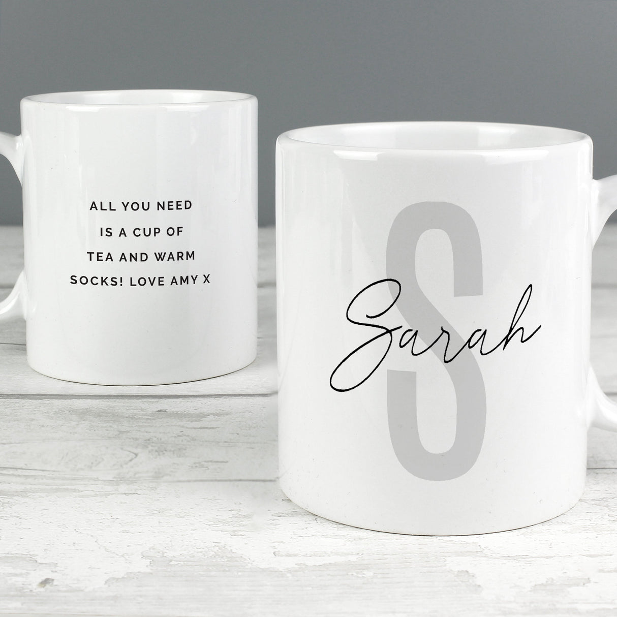 Personalised Name & Initial Mug: 2 - Mugs By Gift Moments
