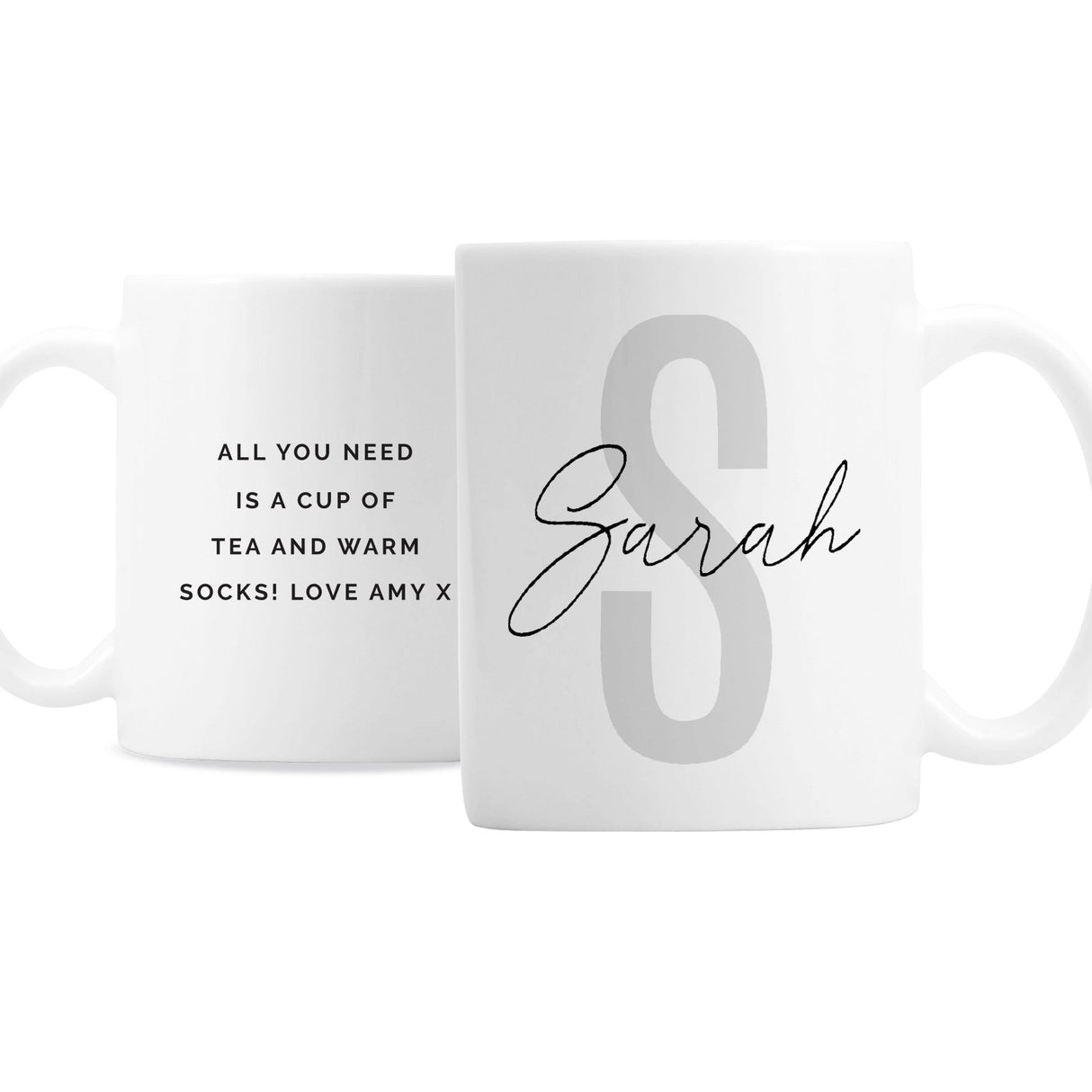 Personalised Name & Initial Mug: 4 - Mugs By Gift Moments