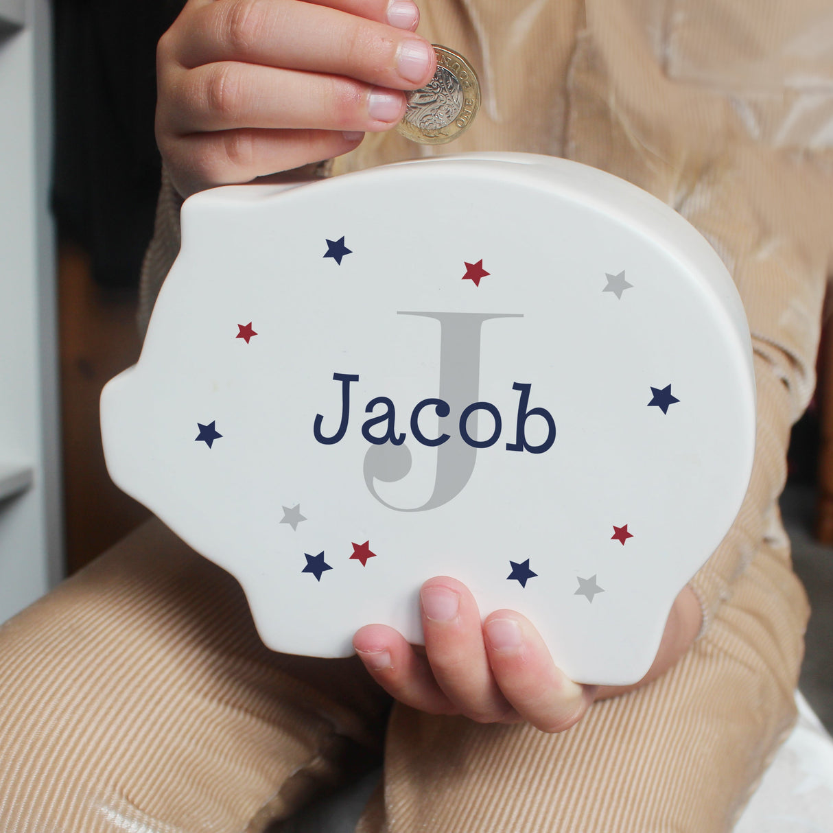 Personalised Name & Initial Piggy Bank - Shop Money Boxes At Gift Moments - 4