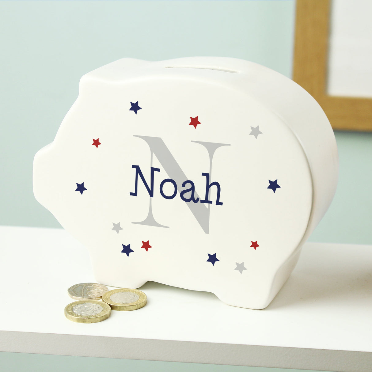 Personalised Name & Initial Piggy Bank - Shop Money Boxes At Gift Moments - 3