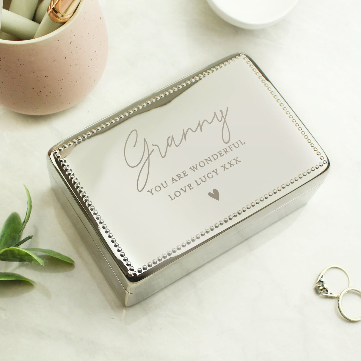 Personalised Name and Message Rectangular Jewellery Box: 2 - Jewellery Boxes By Gift Moments