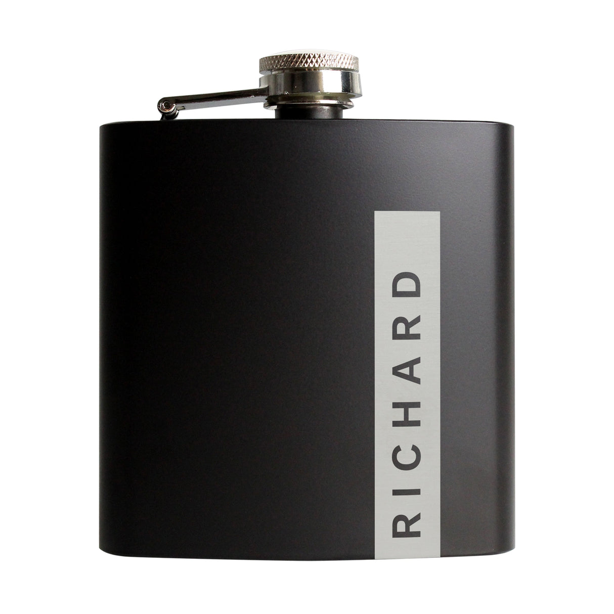Personalised Name Only Black Hip Flask: 5 - Hip Flasks By Gift Moments