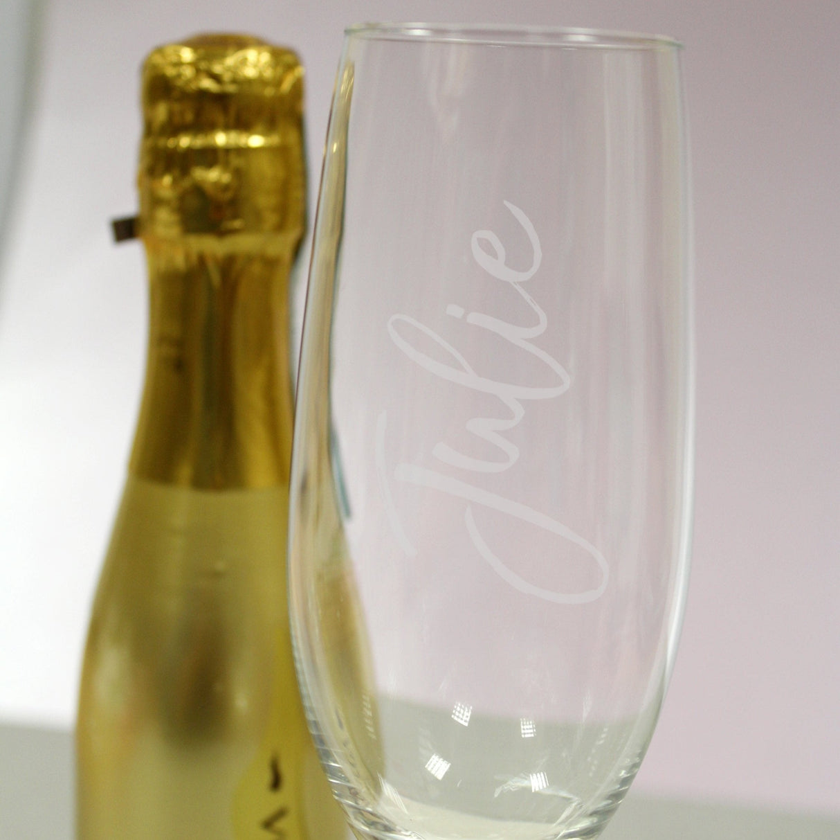 Personalised Name Only Flute & Mini Gold Bottega Prosecco Set: 2 - Alcohol Sets By Gift Moments