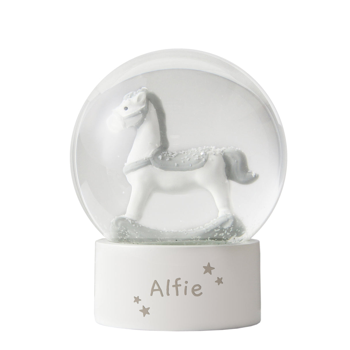 Personalised Name Only Rocking Horse Glitter Snow Globe: 5 - Snow Globes By Gift Moments