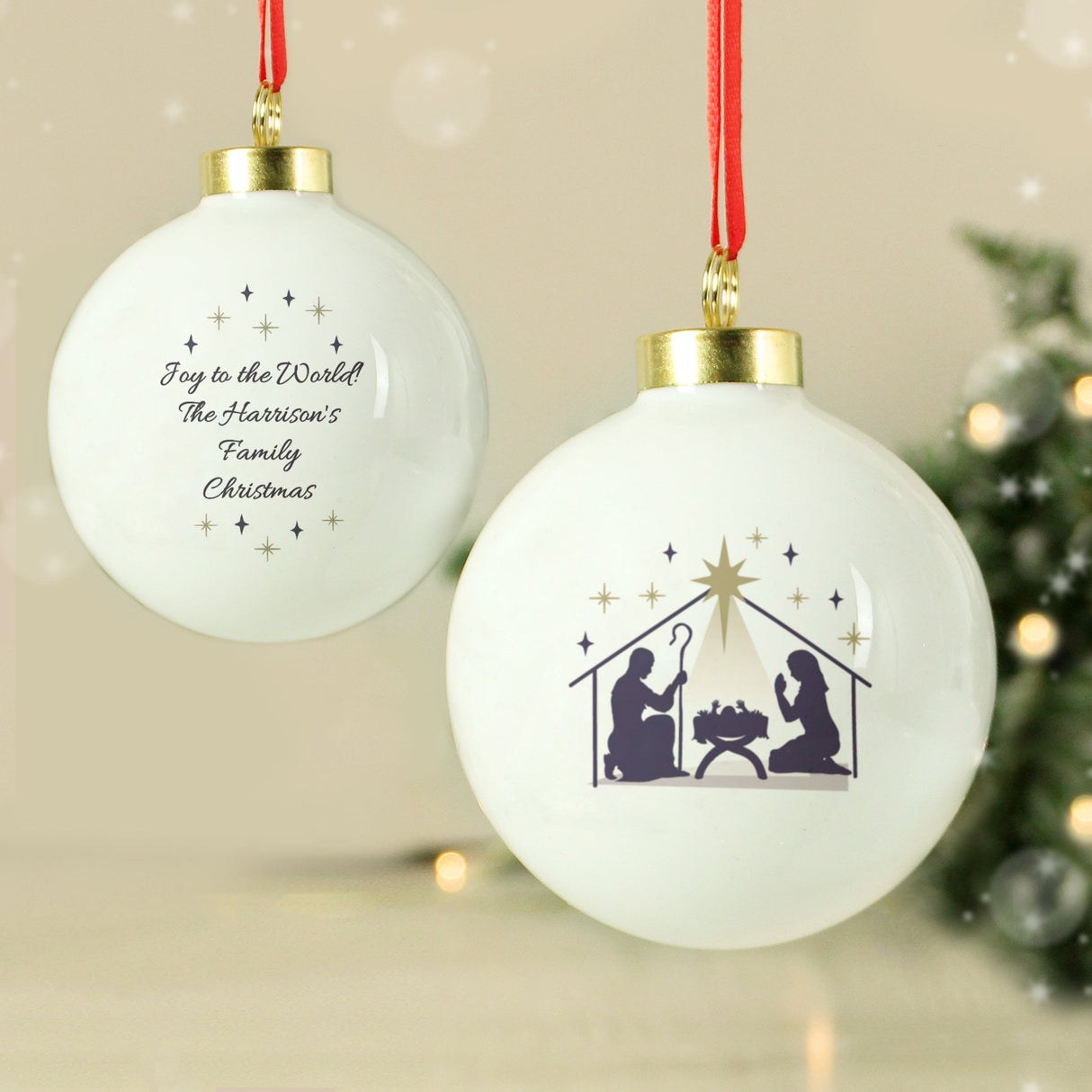 Personalised Nativity Bauble: 3 - Christmas Baubles By Gift Moments