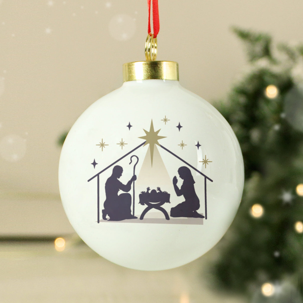 Personalised Nativity Bauble: 4 - Christmas Baubles By Gift Moments