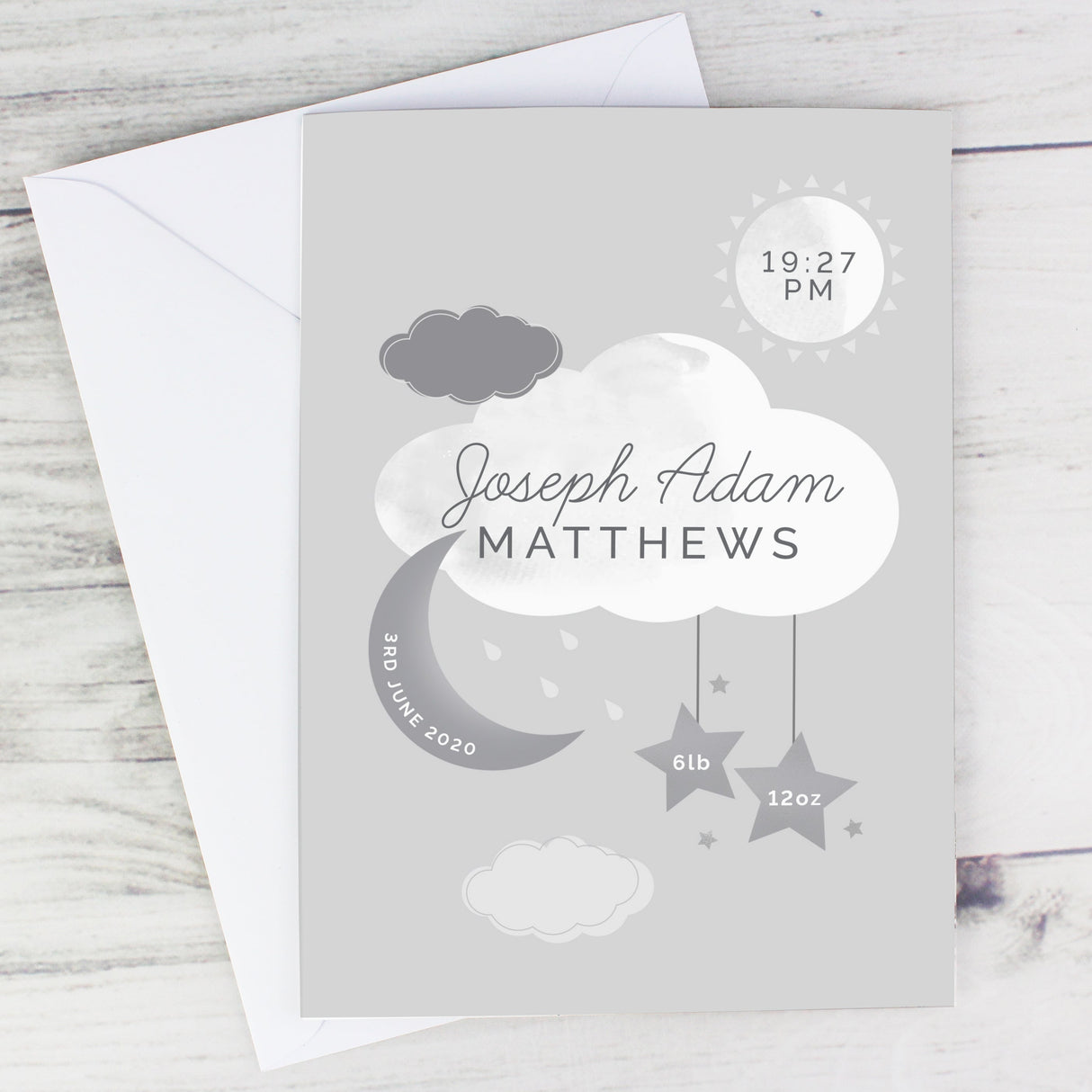 Personalised New Baby Moon & Stars Card - Shop Greeting Cards At Gift Moments - 6