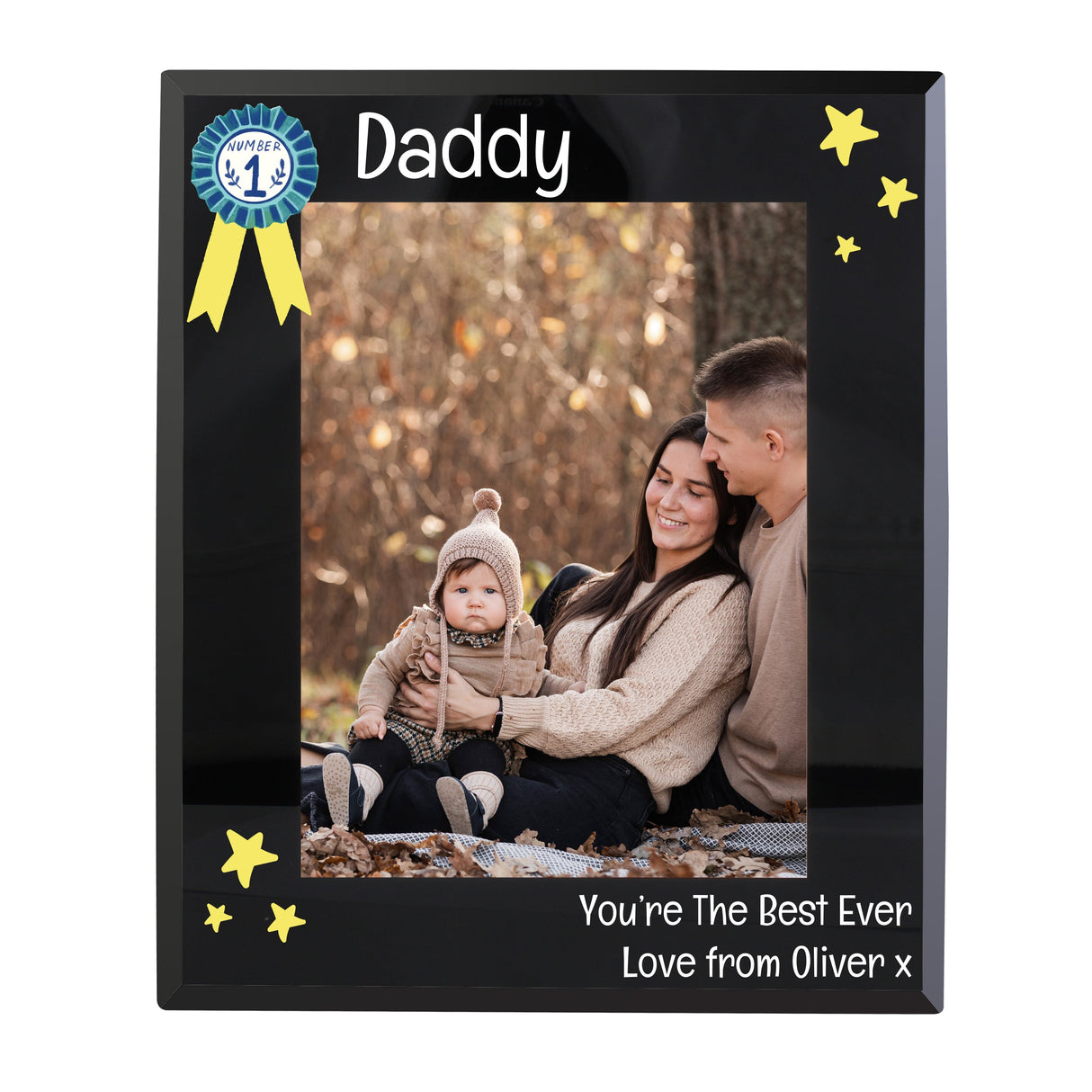 Personalised No.1 Black Glass 5x7 Frame: 4 - Photo Frames By Gift Moments