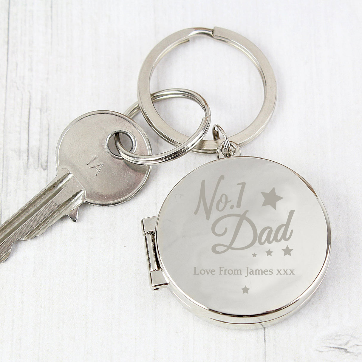 Personalised No.1 Dad Photo Keyring: 1 - Keyrings By Gift Moments
