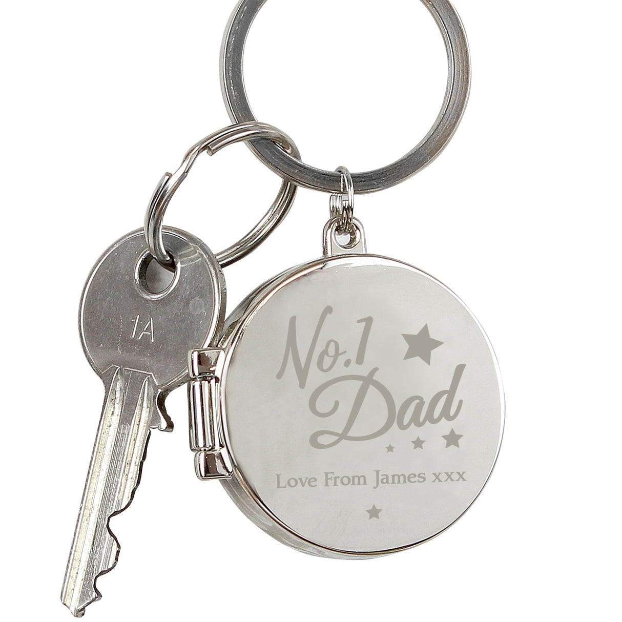 Personalised No.1 Dad Photo Keyring: 2 - Keyrings By Gift Moments