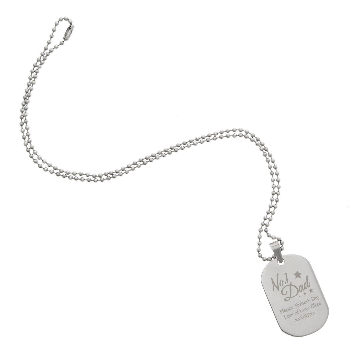 Personalised No.1 Dad Stainless Steel Dog Tag Necklace: 6 - Necklaces By Gift Moments