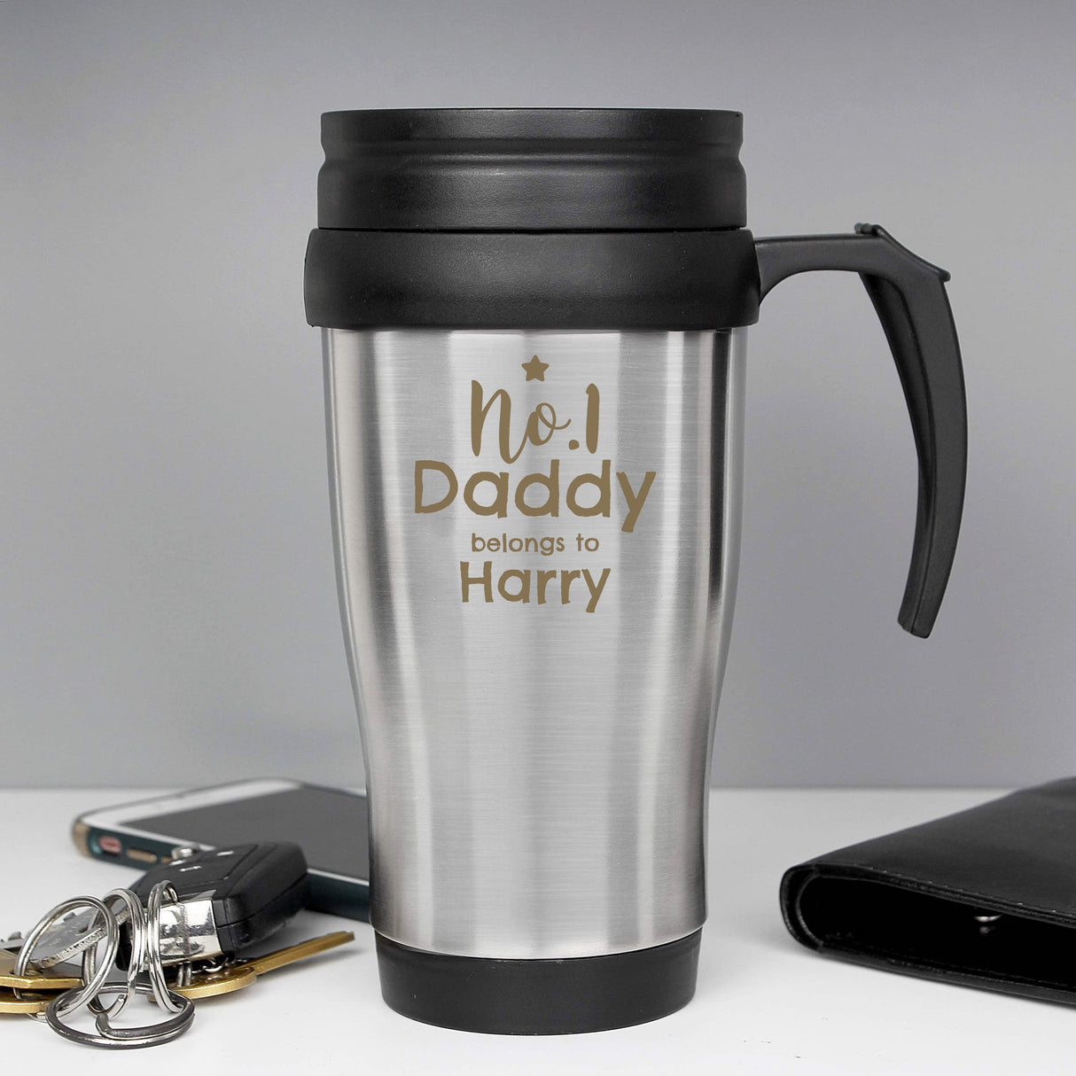 Personalised No.1 Daddy Travel Mug: 1 - Travel Mugs By Gift Moments