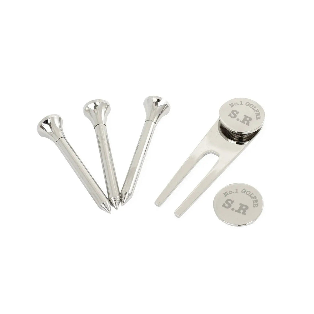 Personalised No.1 Golfer Golf Set: 2 - Golf Tees & Markers By Gift Moments