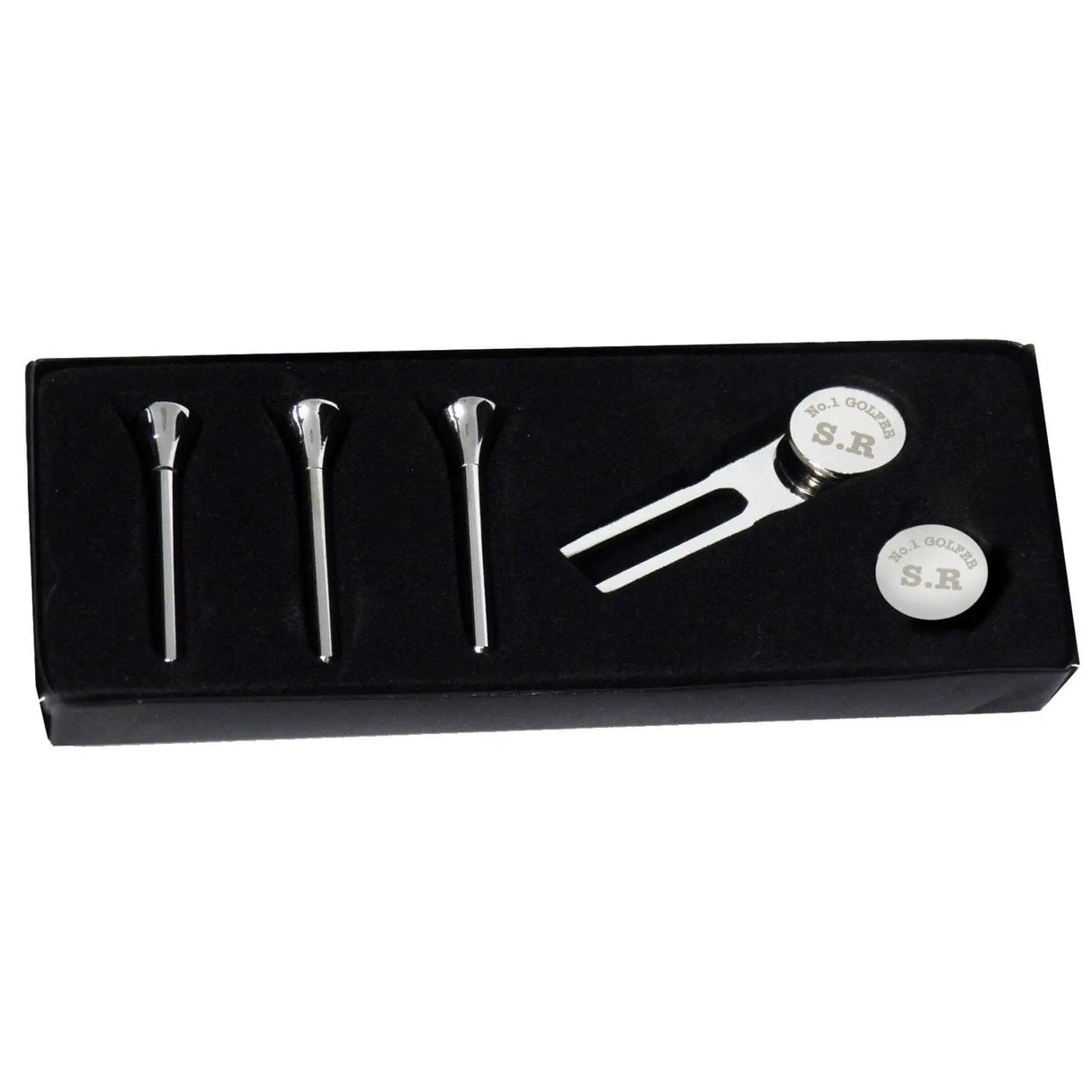 Personalised No.1 Golfer Golf Set: 3 - Golf Tees & Markers By Gift Moments