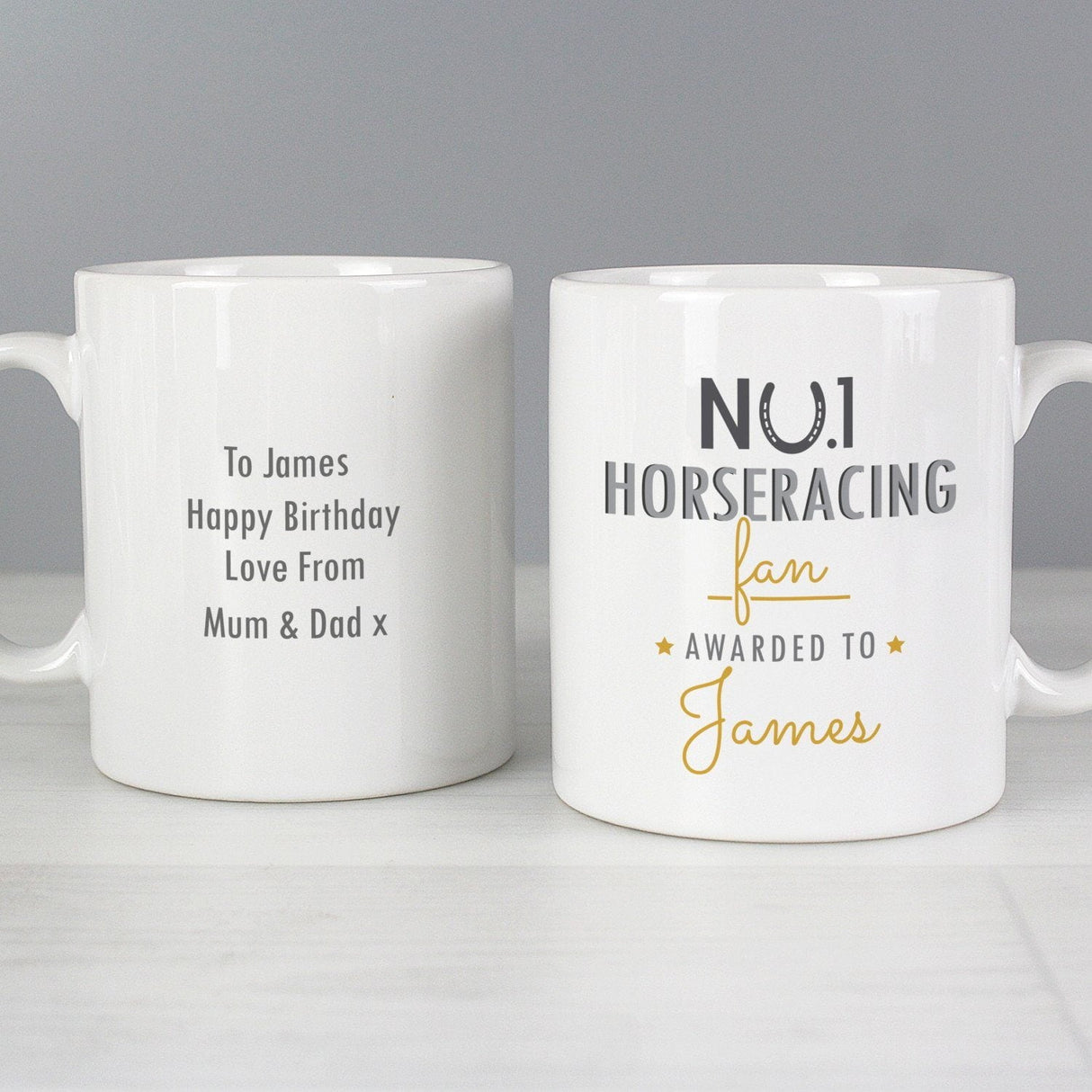 Personalised No.1 Horseracing Fan Mug: 3 - Mugs By Gift Moments