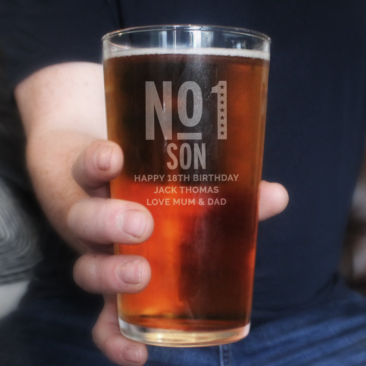 Personalised No. 1 Pint Glass: 7 - Beer Glasses By Gift Moments