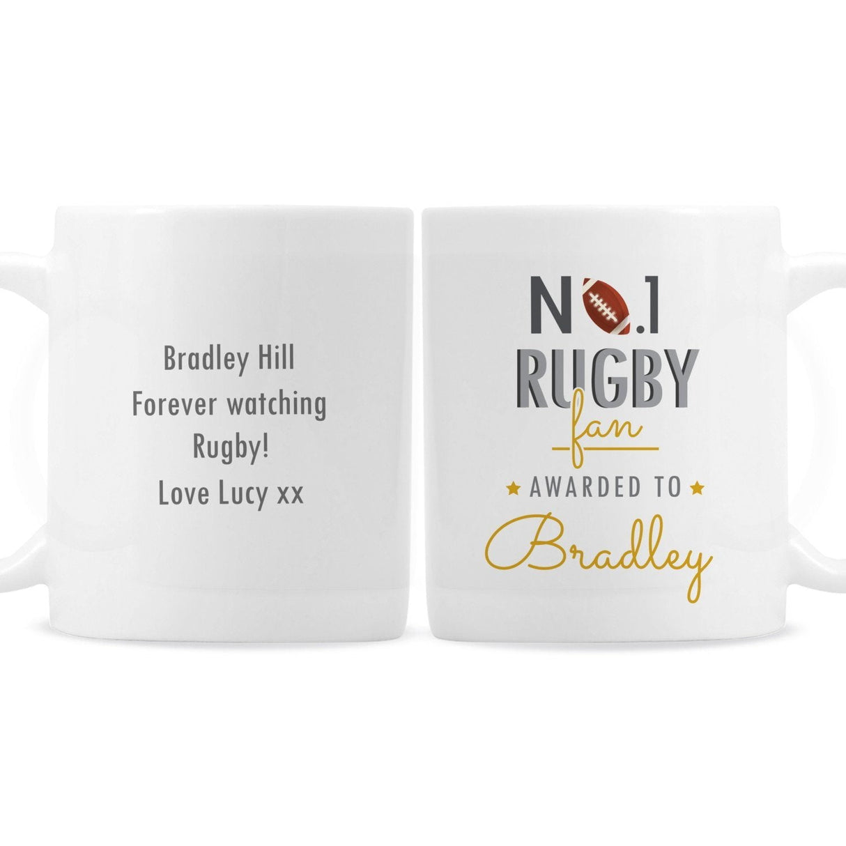 Personalised No.1 Rugby Fan Mug: 4 - Mugs By Gift Moments