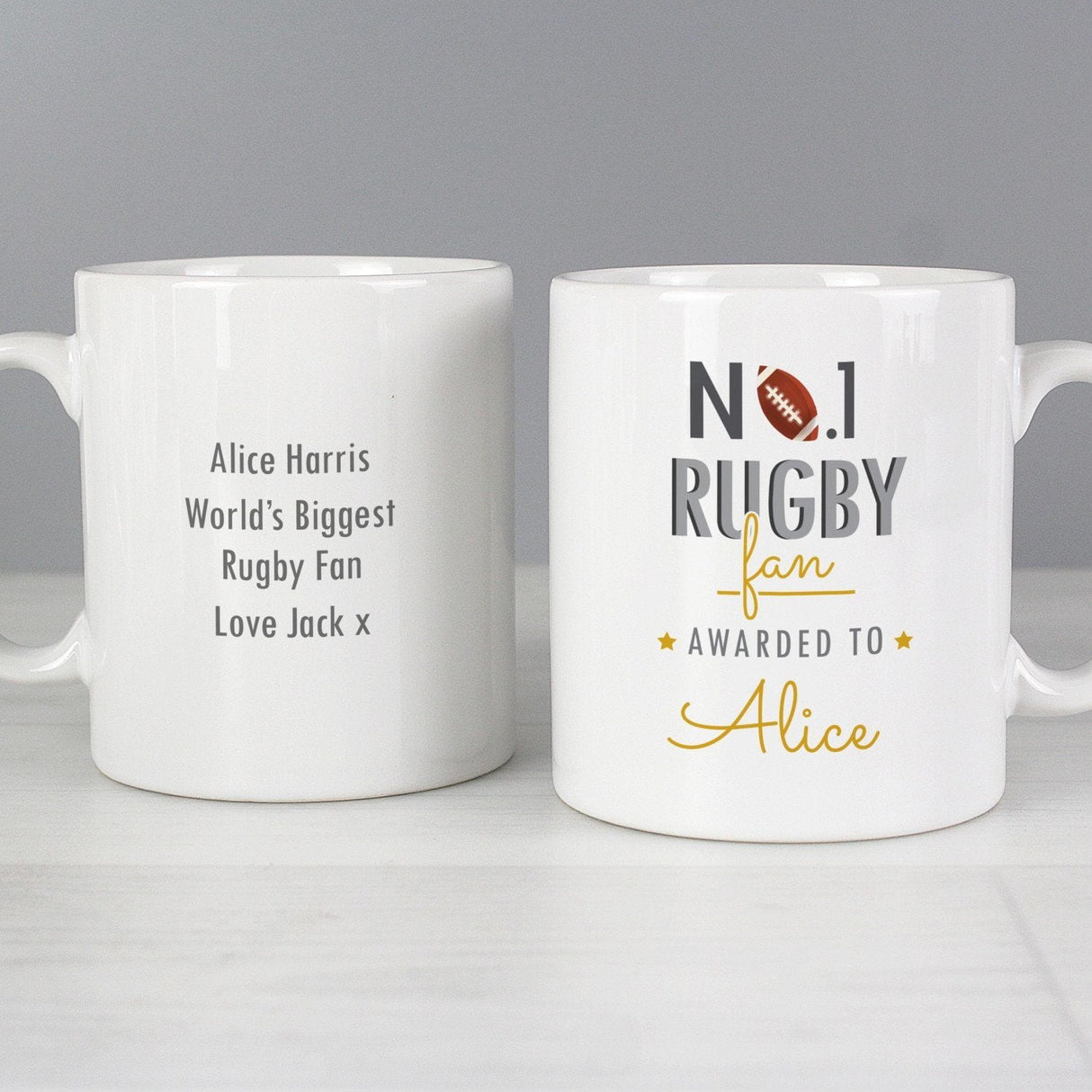 Personalised No.1 Rugby Fan Mug: 3 - Mugs By Gift Moments