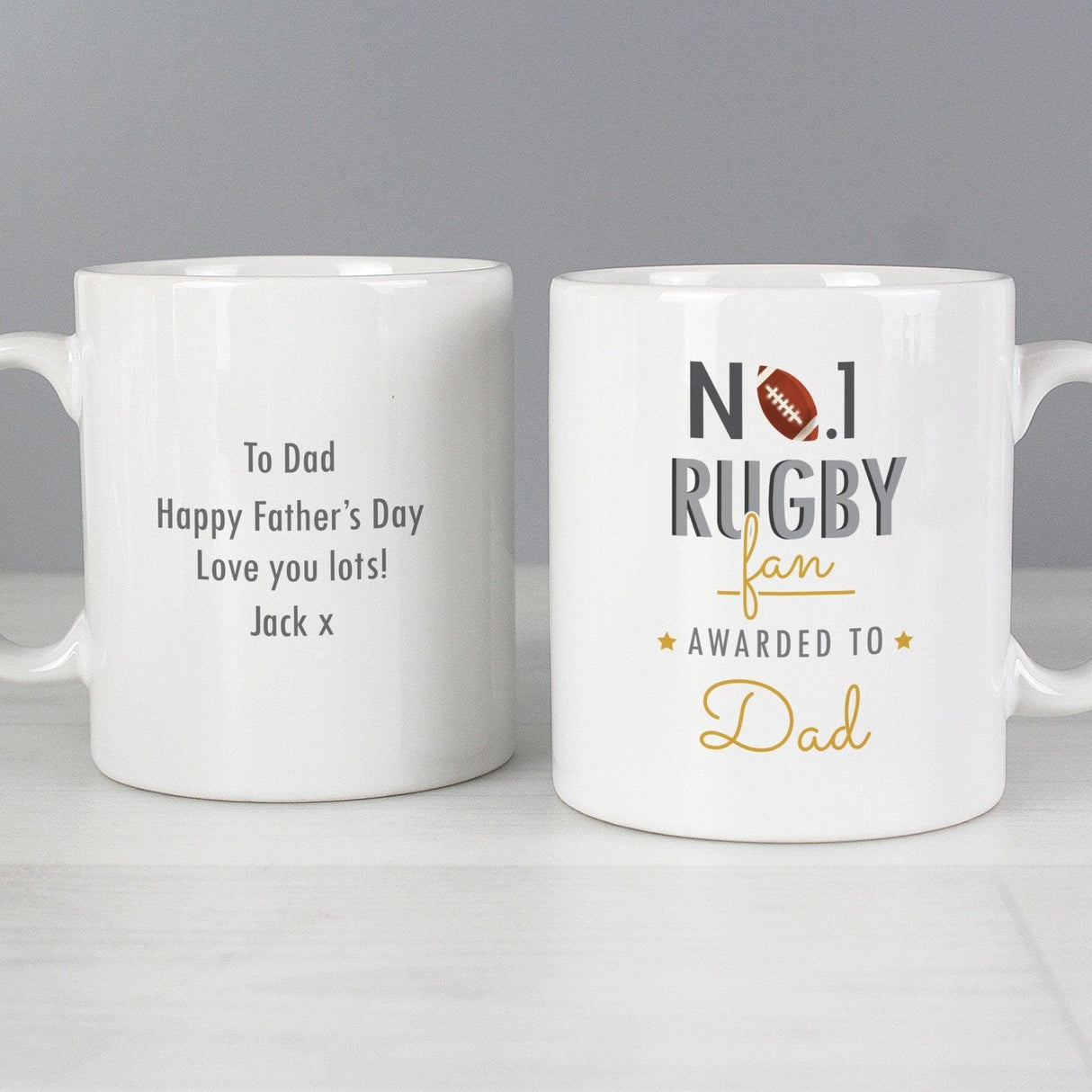 Personalised No.1 Rugby Fan Mug: 1 - Mugs By Gift Moments