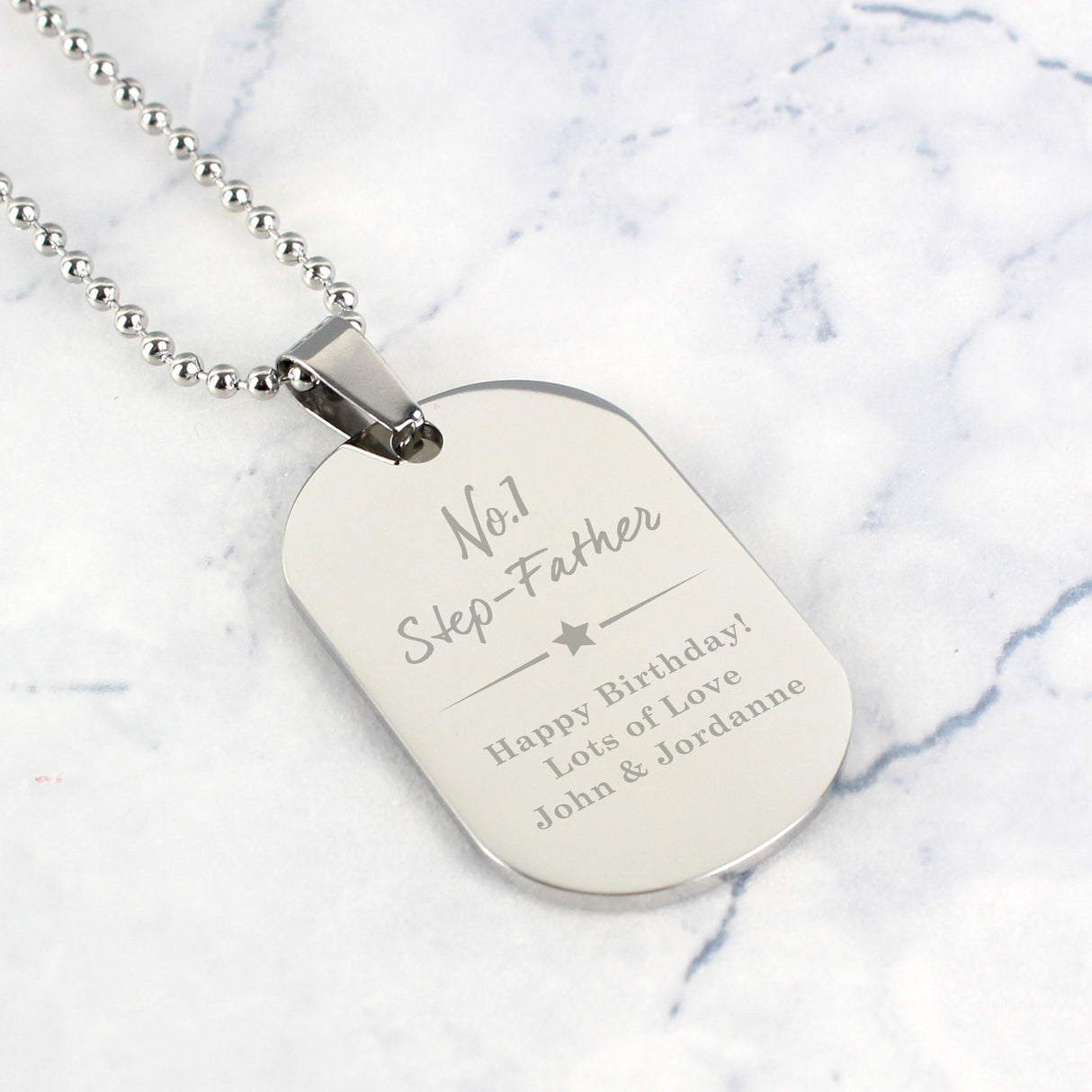 Personalised No.1 Stainless Steel Dog Tag Necklace - Shop Necklaces At Gift Moments - 3