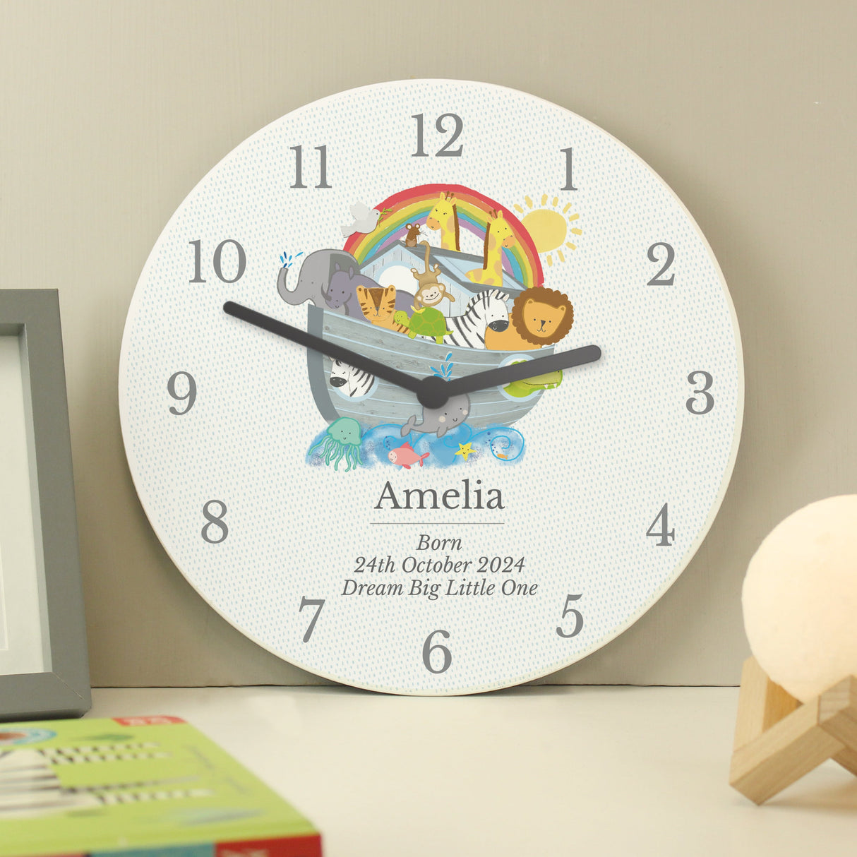 Personalised Noah’s Ark Clock: 4 - Clocks By Gift Moments