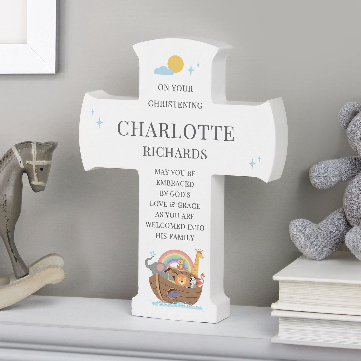 Personalised Noahs Ark Cross Wooden Ornament - Shop Ornaments At Gift Moments - 4