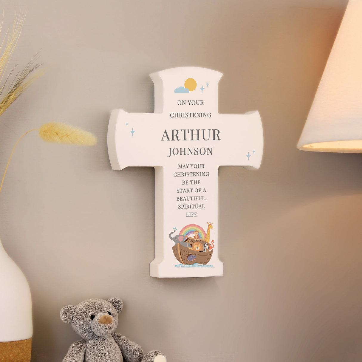 Personalised Noahs Ark Cross Wooden Ornament - Shop Ornaments At Gift Moments - 2