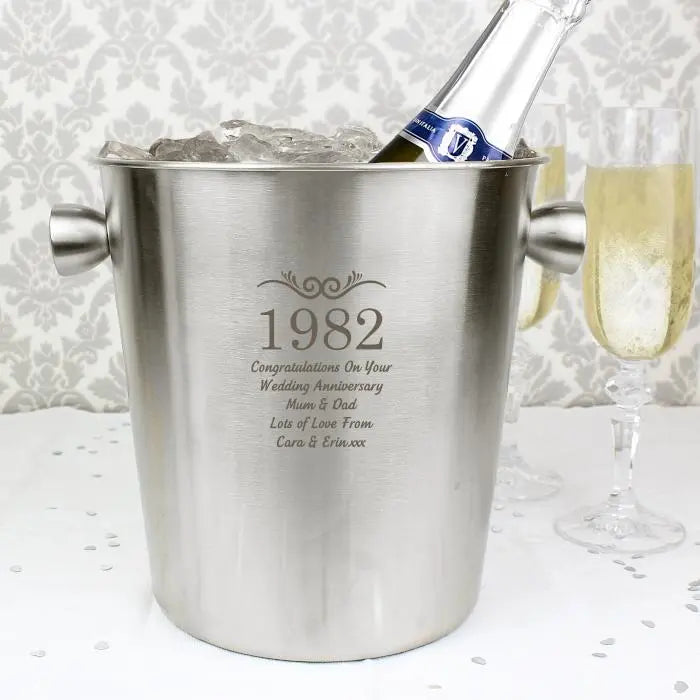 Personalised Number Frame Stainless Steel Ice Bucket - Shop Barware At Gift Moments - 1