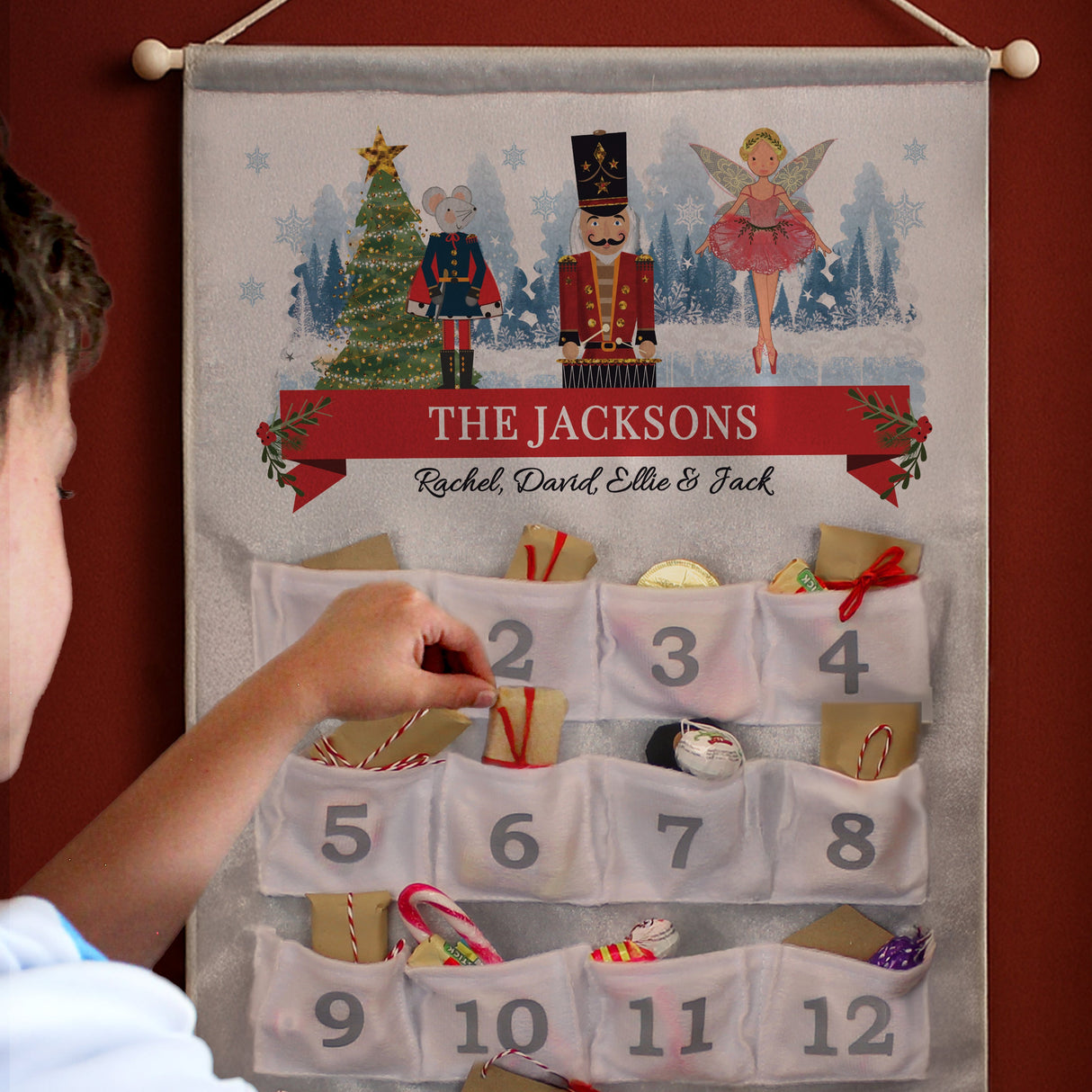 Personalised Nutcracker Advent Calendar In Silver Grey: 2 - Advent Calendars By Gift Moments