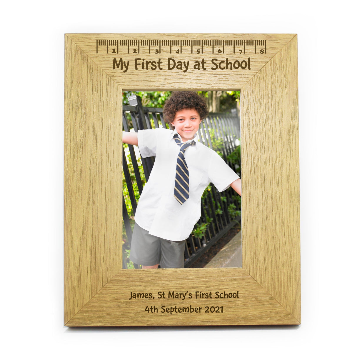 Personalised Oak Finish 6x4 My First Day At School Photo Frame - Shop Photo Frames At Gift Moments - 2