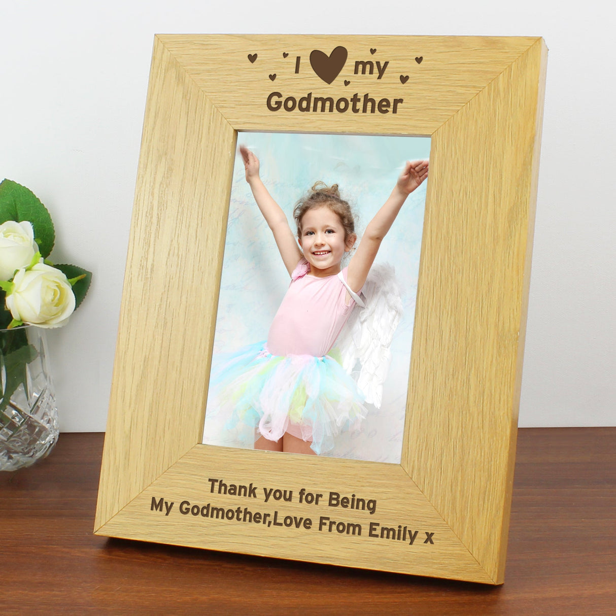 Personalised Oak Finish 6x4 I Heart My Photo Frame: 7 - Photo Frames By Gift Moments