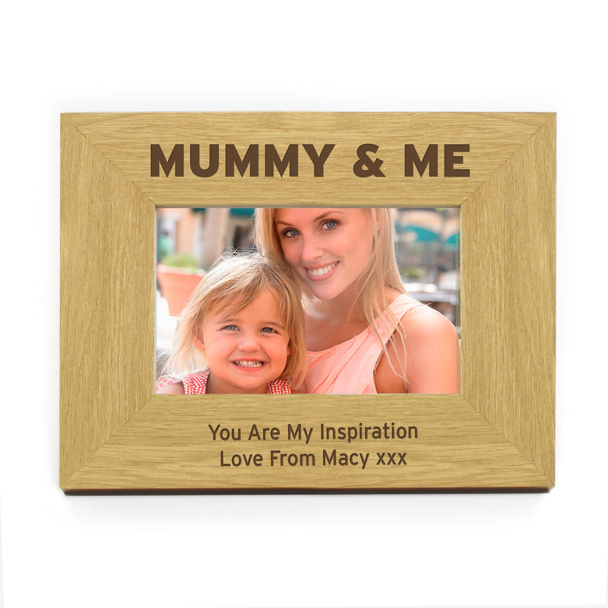 Personalised Oak Finish 6x4 Mummy & Me Photo Frame: 4 - Photo Frames By Gift Moments