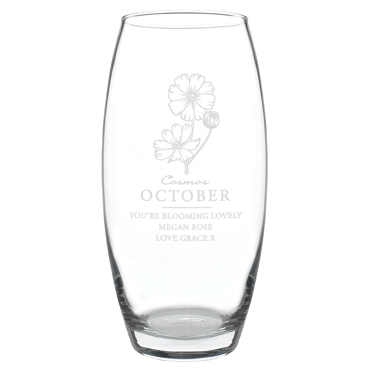 Personalised October Birth Flower Bullet Vase: 5 - Vases By Gift Moments