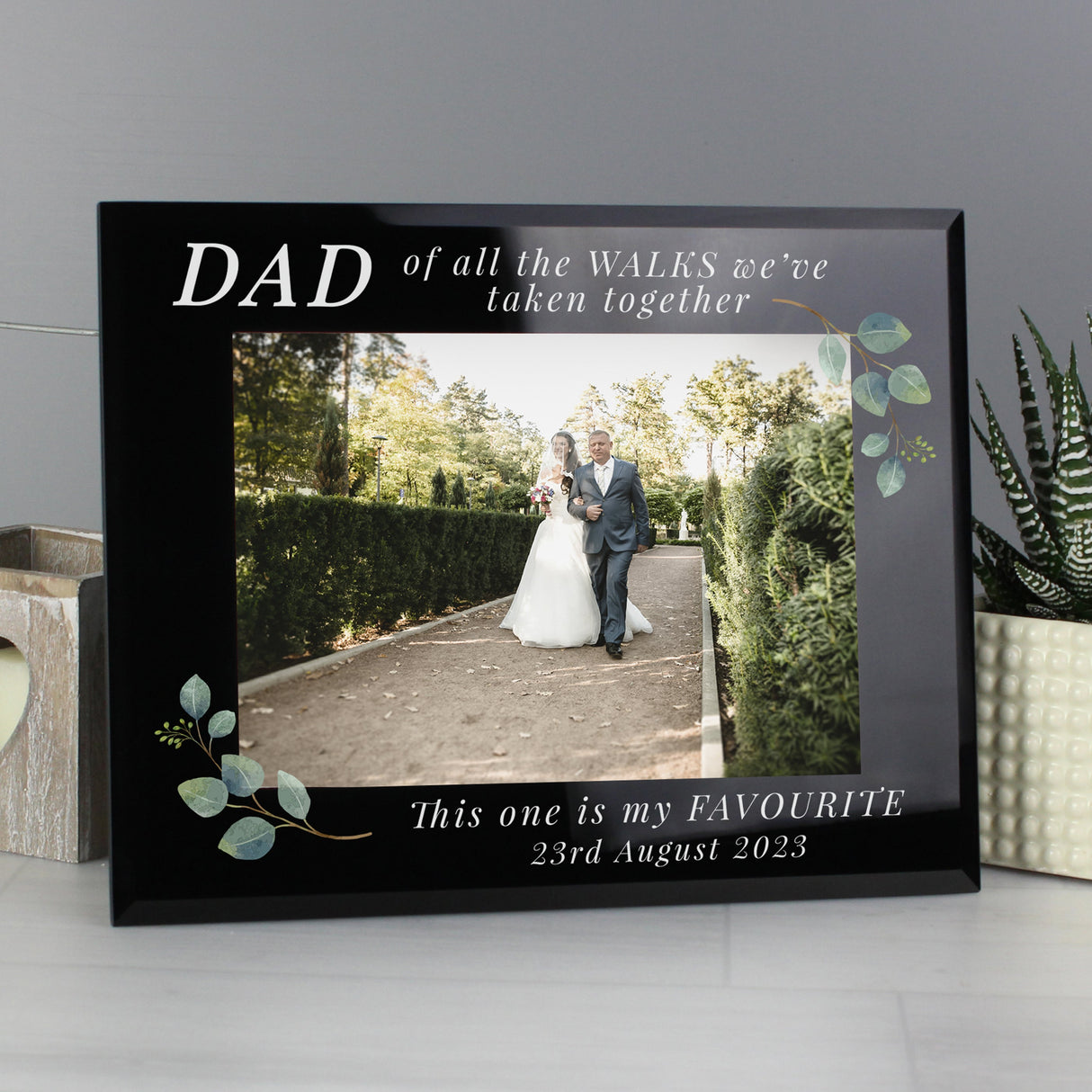 Personalised ’Of All The Walks’ 5x7 Glass Wedding Frame: 4 - Photo Frames By Gift Moments