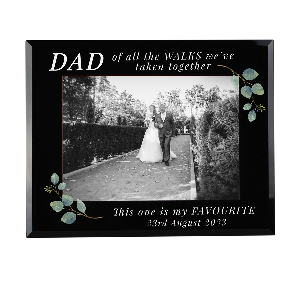 Personalised ’Of All The Walks’ 5x7 Glass Wedding Frame: 5 - Photo Frames By Gift Moments