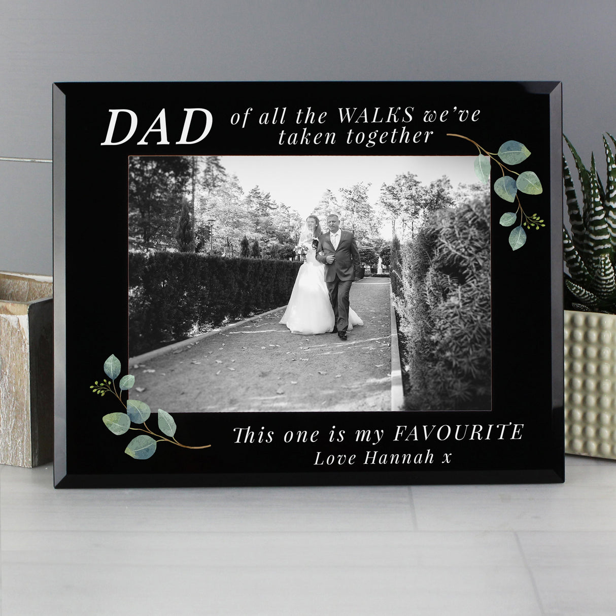 Personalised ’Of All The Walks’ 5x7 Glass Wedding Frame: 3 - Photo Frames By Gift Moments