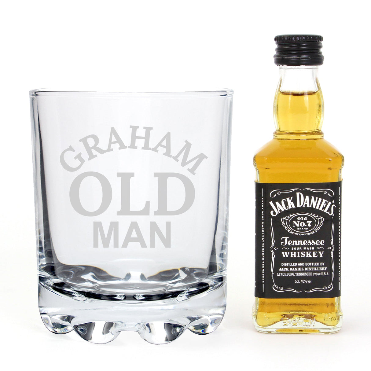 Personalised Old Man Tumbler and Whiskey Miniature Set: 4 - Alcohol Sets By Gift Moments