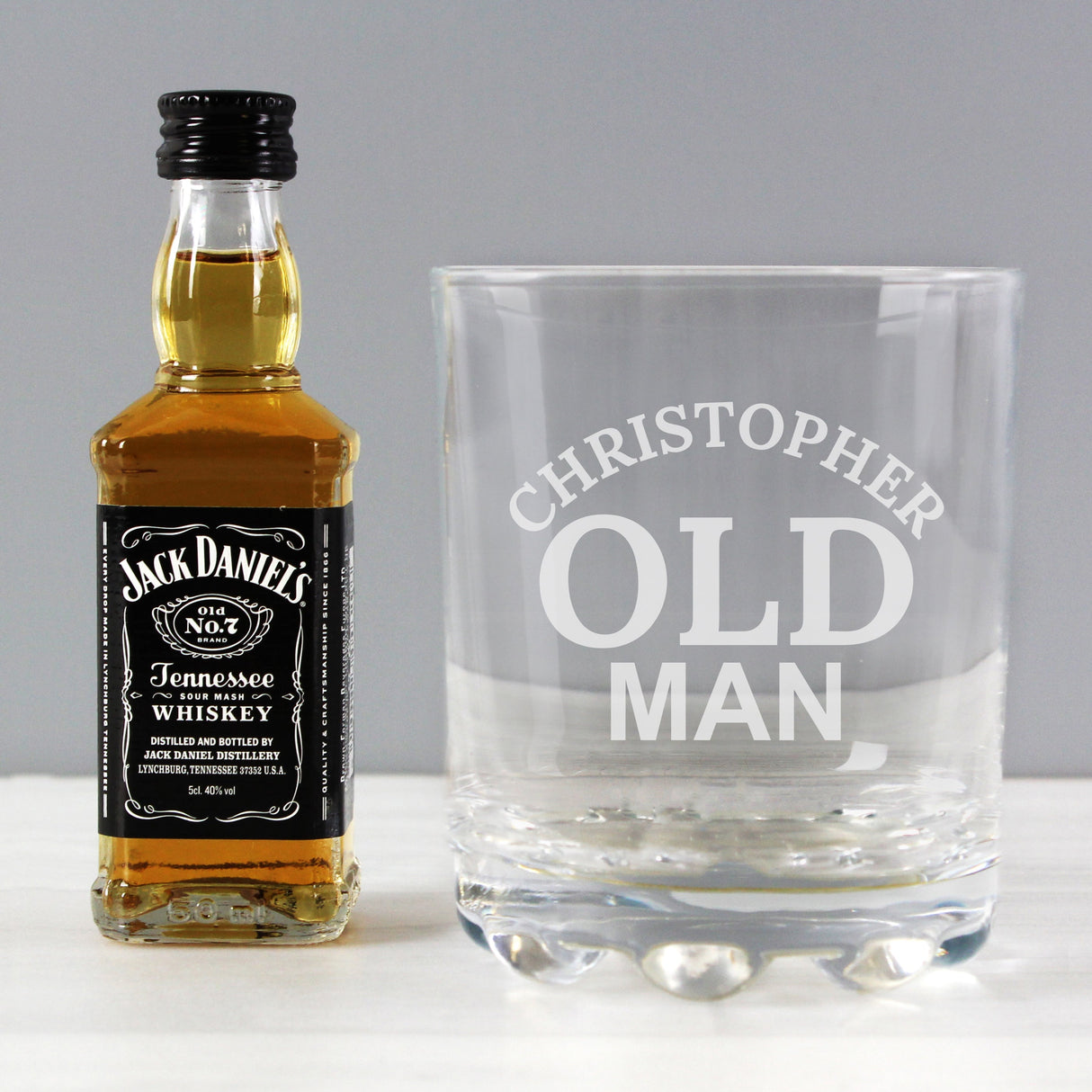 Personalised Old Man Tumbler and Whiskey Miniature Set: 3 - Alcohol Sets By Gift Moments