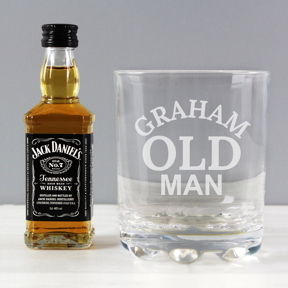 Personalised Old Man Tumbler and Whiskey Miniature Set: 1 - Alcohol Sets By Gift Moments