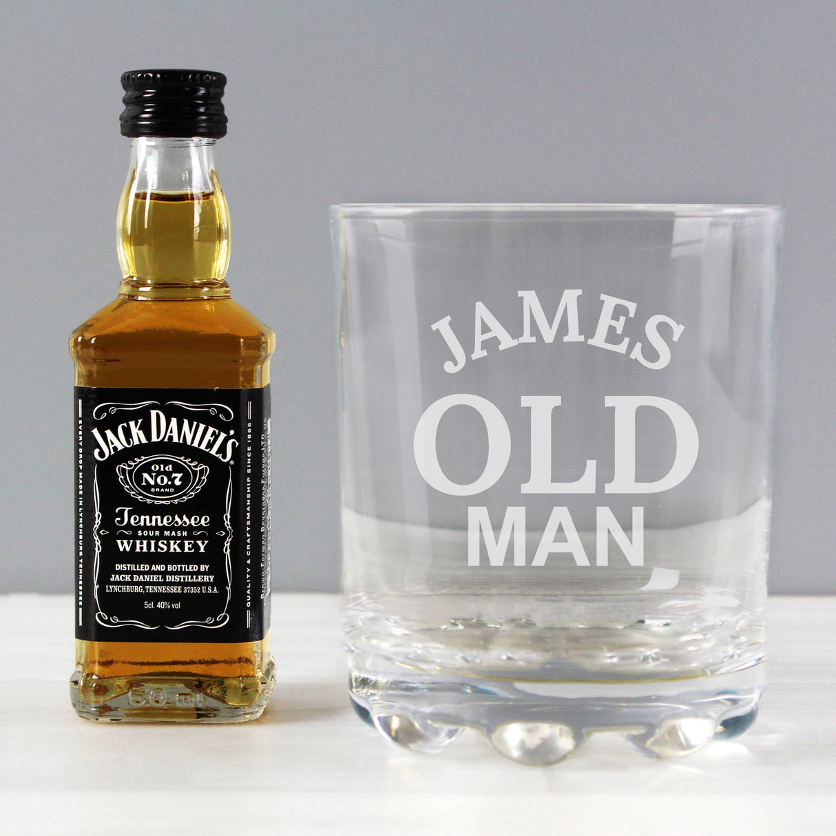 Personalised Old Man Tumbler and Whiskey Miniature Set: 2 - Alcohol Sets By Gift Moments
