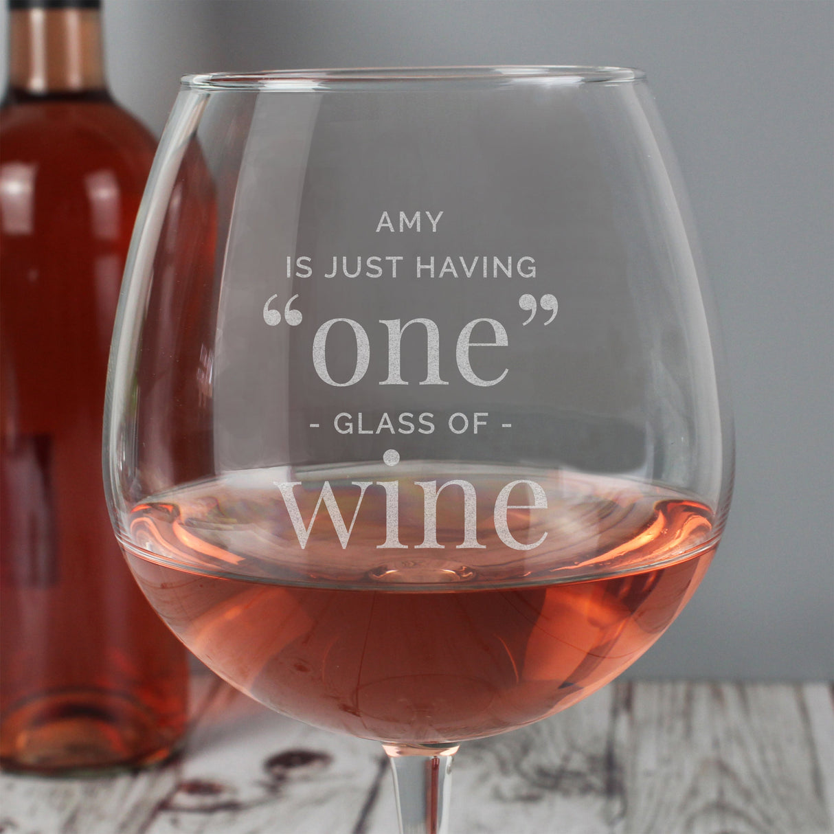 Personalised ’One Glass’ Bottle of Wine Glass - Shop Wine Glasses At Gift Moments - 1