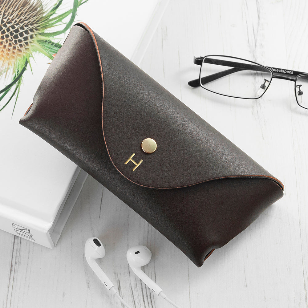 Personalised Origami Leather Glasses Cases: 3 - Brown - Glasses Cases By Gift Moments