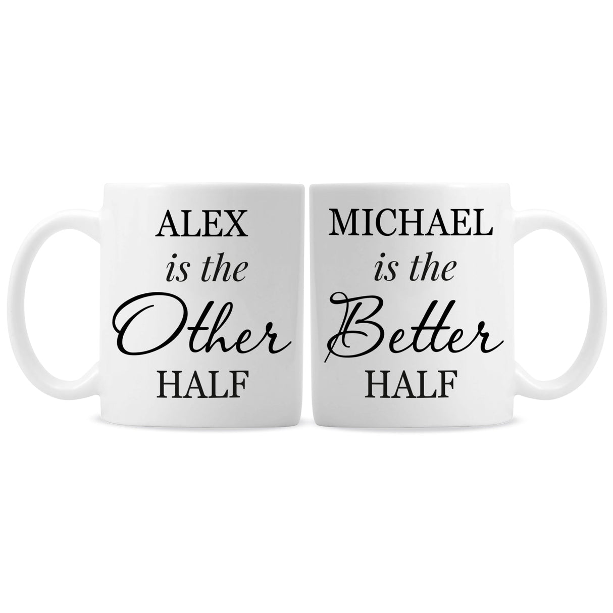 Personalised Other Half and Better Half Mug Set: 2 - Mugs By Gift Moments