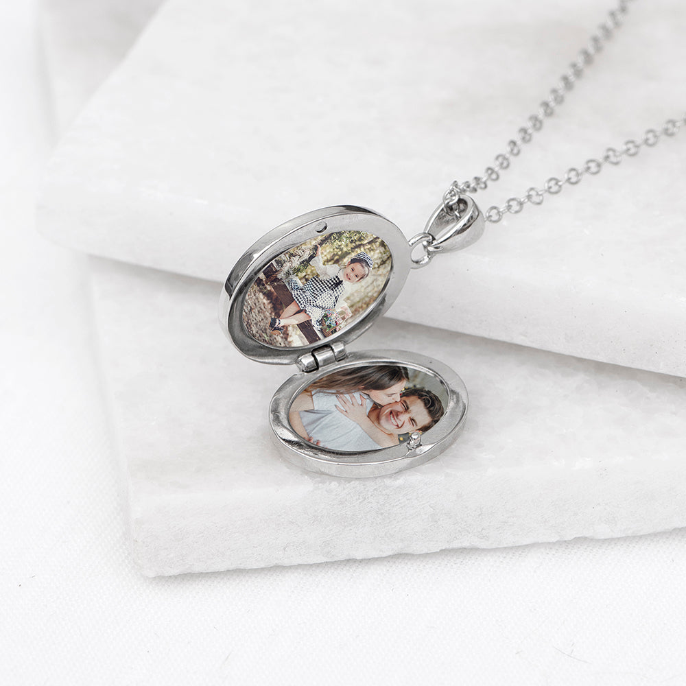 Personalised Oval Photo Locket Pendant Necklaces: 8 - Necklaces By Gift Moments
