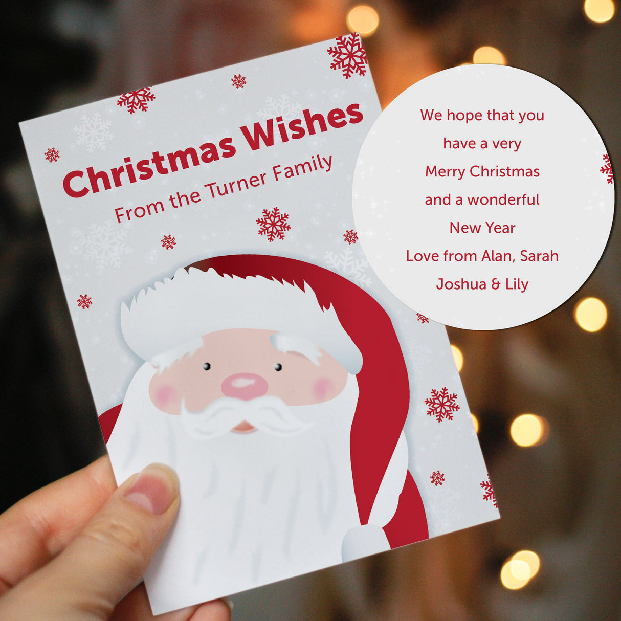 Personalised Pack of 10 Christmas Santa Cards: 3 - Greeting Cards By Gift Moments