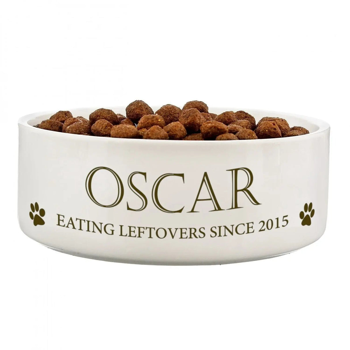 Personalised Paws 14cm Medium White Pet Bowl: 3 - Pet Products By Gift Moments
