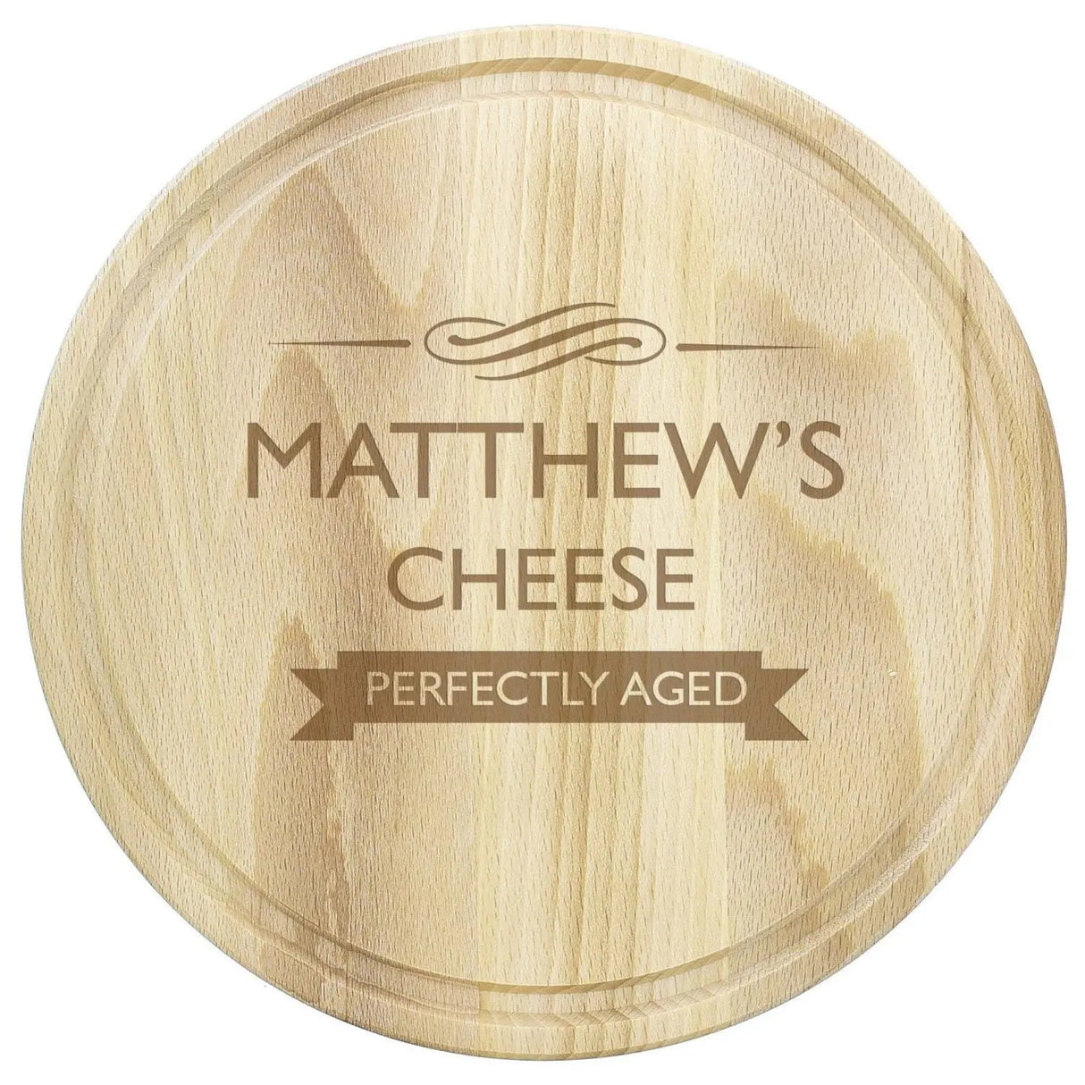 Personalised Perfectly Aged Round Chopping Board: 3 - Cheese Boards By Gift Moments